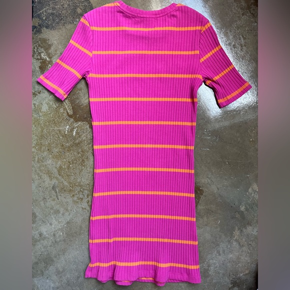 SUMMER SALE: SANCTUARY SIZE SMALL Orange and Pink Striped Knit Mini Dress - Picture 5 of 5
